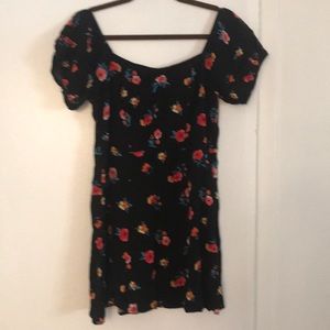 Black/floral off the shoulder dress